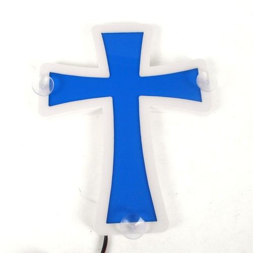 Croce led con luce - luce, blu