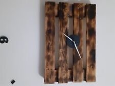 orologio da parete fatto a mano in legno levigato pedane bruciate