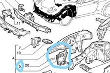 1A-865 STAFFA DESTRA RINFORZO LONGHERONE FIAT BARCHETTA PUNTO ORIGINALE 7733253