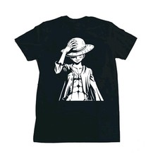 T-SHIRT ONE PIECE ANIME MANGA  MAGLIETTA NERA CATOON