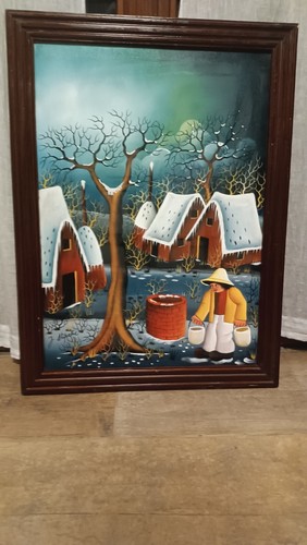 Quadro villaggio inverno - quadro,