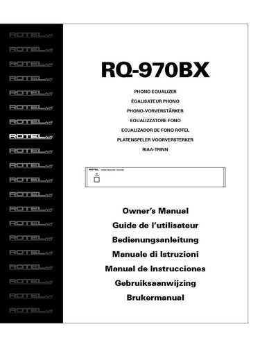 Rotel 970bx equalizzatore - rotel, rq-970bx