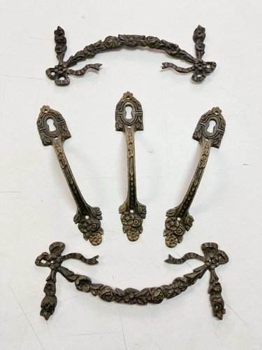 Tre maniglie ottone antiche - ottone,