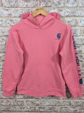 Felpa con cappuccio stampata Carhartt. Donna media. Rosa e Marina Militare. Perfette condizioni 