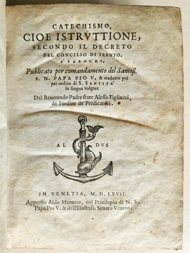 1567 aldine press catechismo - press,