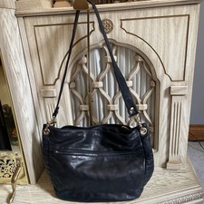 Borsa Chanteclaire vera pelle italiana nera vintage oro ferramenta CHIC