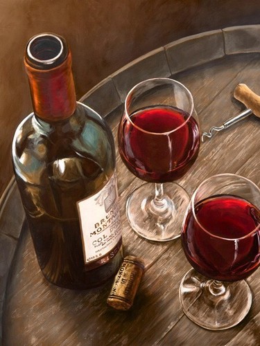 Quadro vino rosso - rosso, vineria