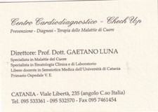 Calendarietto - centro cardiodiagnostico - catania - anno 2005