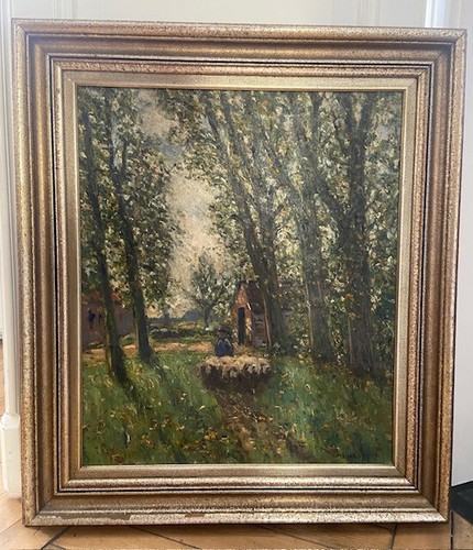 Dipinto olio tela pastore - olio, "pastore