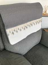 Copripoltrona Schienale Sedia Largo X 1 Antimacassar Trapuntato Divano Poltrona 90x70 cm GRIGIO