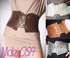 Cinta Donna Stringivita Vita Alta Sottobusto ecopelle Cinturone Cintura Stringhe