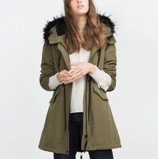 Zara Basic Olive Parka with