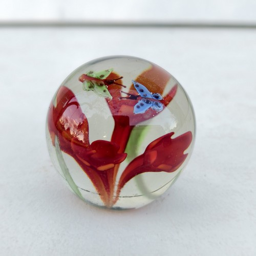 Fermacarte murano con fiore - fermacarte,