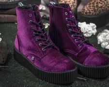 T.U.K. Purple Velvet Platform