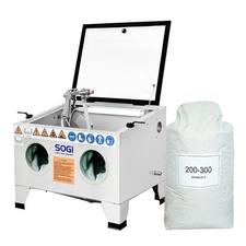 Sabbiatrice SOGI S-56 da banco + 25 kg di microsfere in vetro grana 200/300
