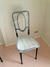 SEDIA IN FRASSINO EBANIZZATO  RIPRODUZIONE IN STILE ART NOUVEAU 