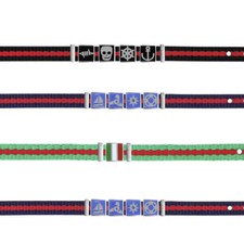 Bracciale Uomo MORELLATO Tessuto Colorato Nero Rosso Verde Bicolor Nylon