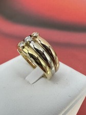 # anello fascia 3 colori brillanti ring  VERO ORO  18KT(750)  stupendo  AFFARONE