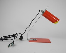 Lampada da Tavolo Vintage'70 Arteluce metallo Rosso Cromato design minimale-53G)