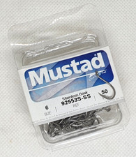 Ami da pesca con occhiello MUSTAD - Ref. 92553S-SS - Size 6 - Pezzi 50 - FG403
