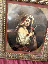 ALLEGORIA DELL'ABBONDANZA SPLENDIDO OLIO SU RAME O METALLO DEL XIX SECOLO