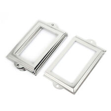 Cornice porta etichette cassetto cartellini nome 105 mm x 60 mm metallo tono argento 8 pezzi