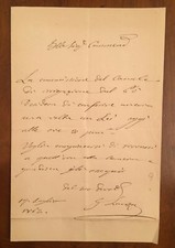 Lettera autografa di Giovanni Lanza