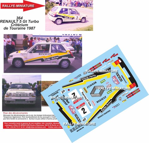 Decals ref 0364 renault - 1/18,