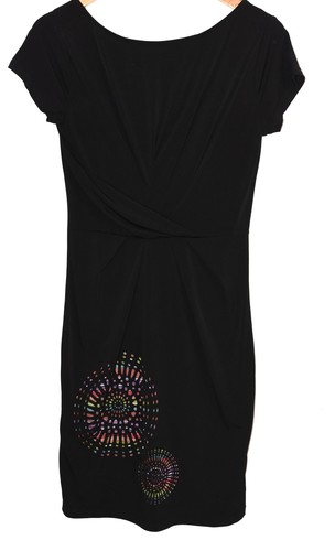 Abito nero design scollo - abito,