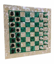Set scacchi in marmo 12" Queen's Gambit gioco unico fatto a mano mop decorativo intarsiato