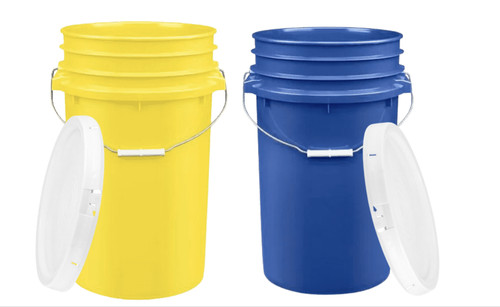 Secchio grande giallo blu 7 - secchio, e
