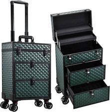 Trolley Make up 2 Grandi Cassetti Valigetta Trucchi Con Ruote Trolley Estetista 