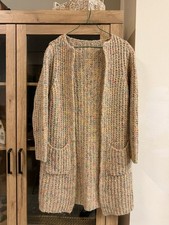 Cardigan crochet all’uncinetto mélange vintage wool