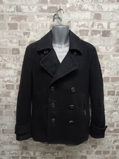 Superdry Commodity Peacoat doppiopetto nero, taglia media 