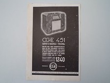 advertising Pubblicità 1936 RADIO CGE 451 SUPER 5 VALVOLE