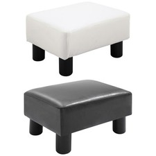 HOMCOM Poggiapiedi Rettangolare Rivestito in Finta Pelle 40x30x24 cm