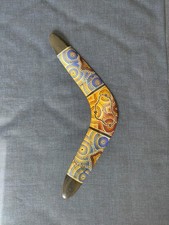 Boomerang originale australiano in legno decorato a mano