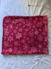 Coperta pile rossa con fiocchi di neve  -Misure 120X140