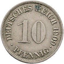 10 Pfennig Kaiserreich 1909 F