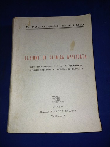 Lezioni chimica applicata - lezioni, di