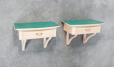 ⚜️ COPPIA COMODINI DESIGN ITALIA STILE VALABREGA MENSOLE LEGNO LACCATO CASSETTO