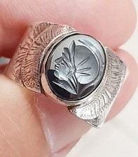 ANELLO ARGENTO 925 Uomo Ring man  Sterling Soldato Romano Cammeo Ematite