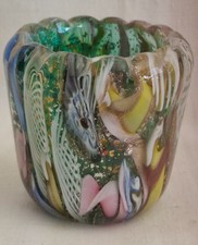 Rare Dino Martens Cristal De Murano Tutti Frutti Murines Aventurine Filigrane 