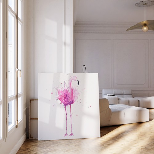 Quadro tela flamingo - su,