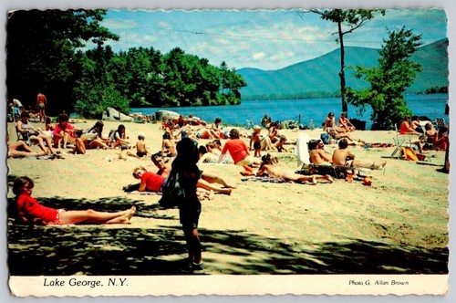 Vintage lake george beach - vintage,