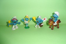 lotto 4 puffi vintage anni 80 collezione pvc doll puffetta cavallo