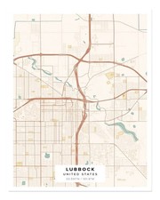 Pianta della città di Lubbock
