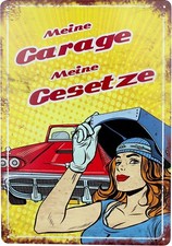 Targa in latta garage retrò