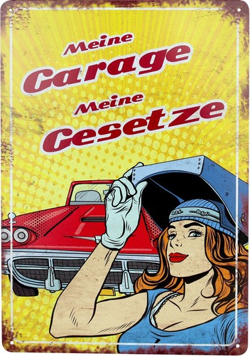 Targa latta garage retrò - latta,