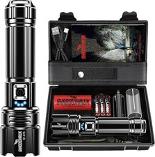 Shadowhawk Torcia Ricaricabile, 500000 Lumen Torce LED Super Luminose, 5000 mAh